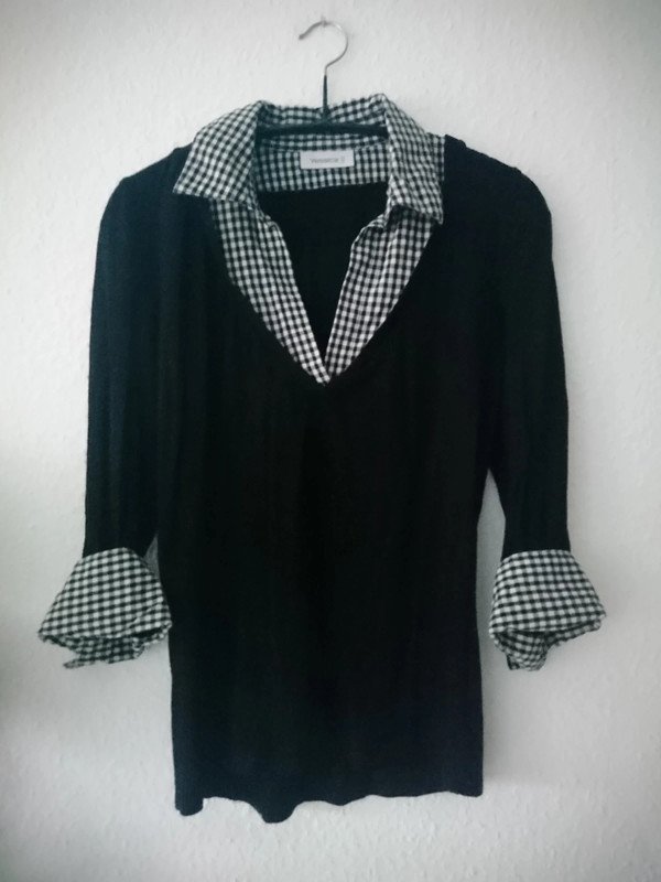 3/4 Blusen Shirt | Gr. S 36 | schwarz | Yessica
