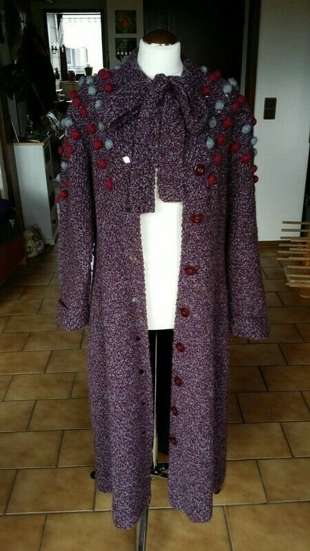 True Vintage Unikat Strickmantel 70s 70er Jahre Wollmantel