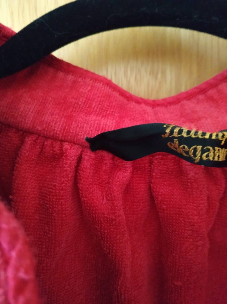 Vintage Triumph 60s 60er Jahre Frottee Bademantel Hausmantel Magenta
