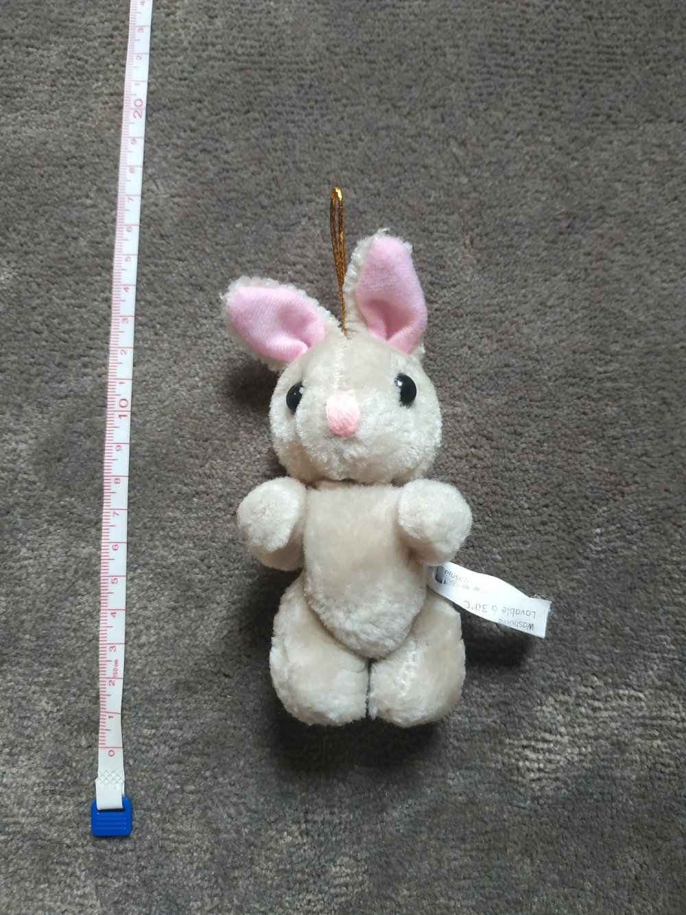 Vintage Hase Kuscheltier Stofftier Plüschtier Anhänger Schlüsselanhänger