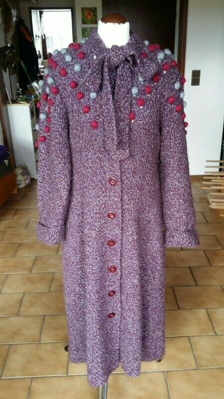 True Vintage Unikat Strickmantel 70s 70er Jahre Wollmantel