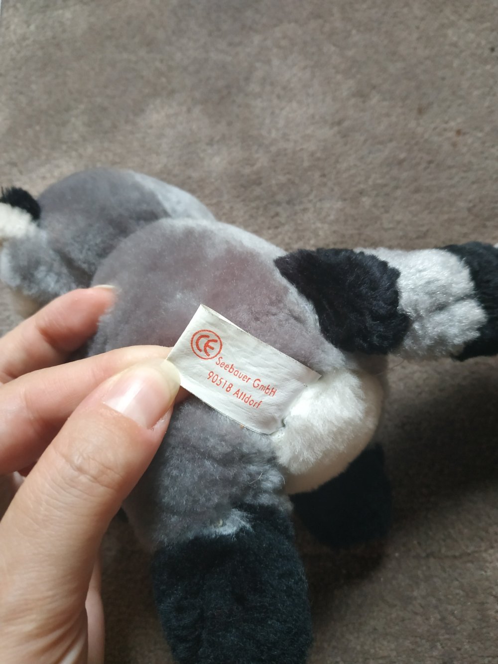 Kuscheltier Waschbär Vintage Stofftier Plüschtier