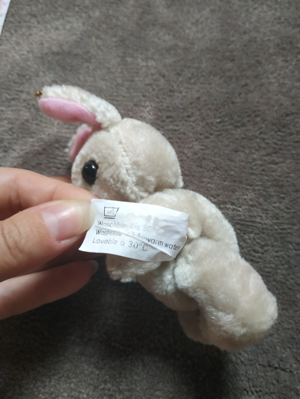Vintage Hase Kuscheltier Stofftier Plüschtier Anhänger Schlüsselanhänger