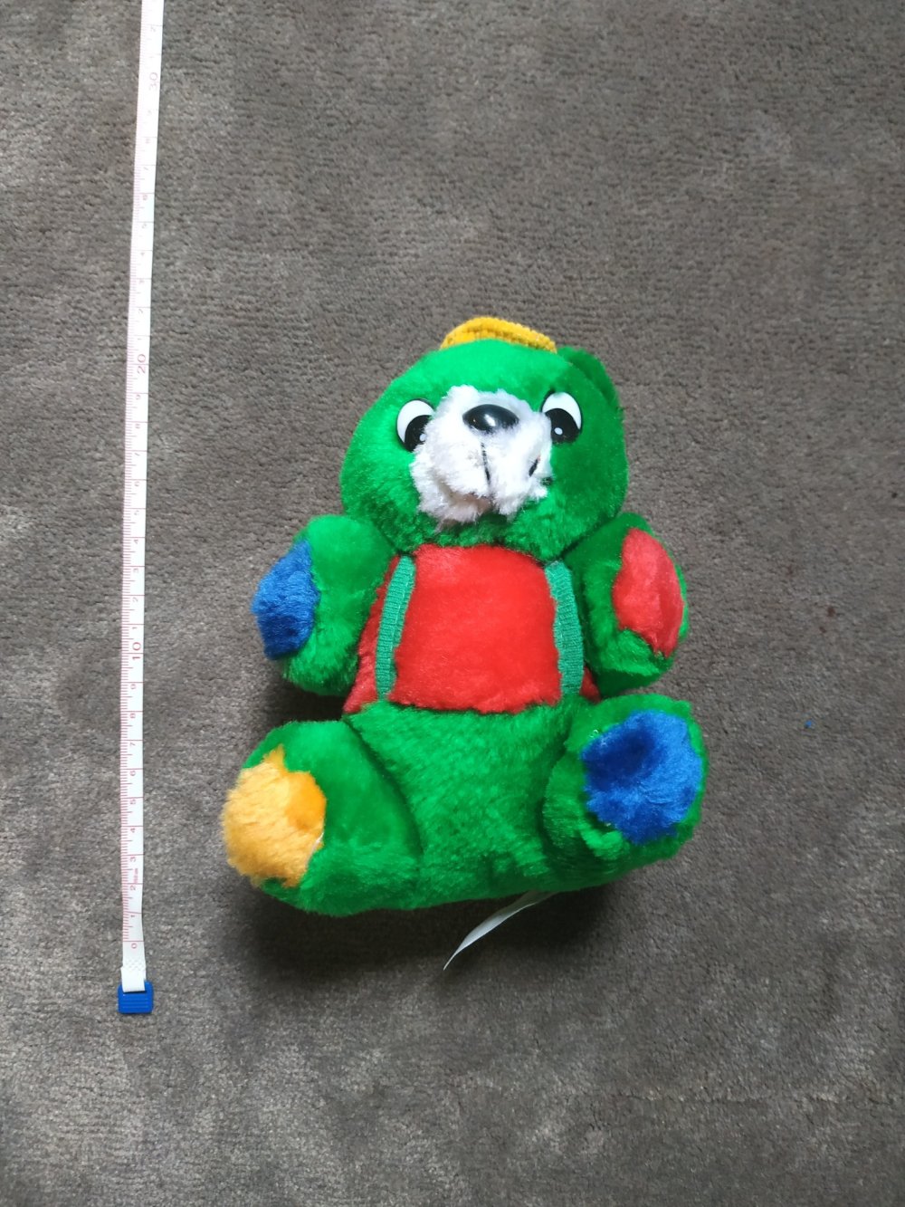 Kleiner Vintage Teddybär Kuscheltier Stofftier Plüschtier Grün