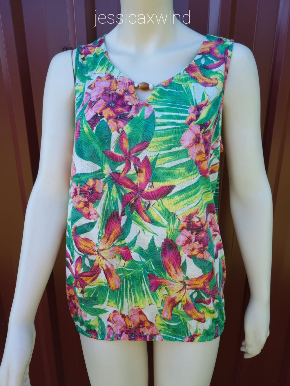 Tanktop Floral Blumen Palmen