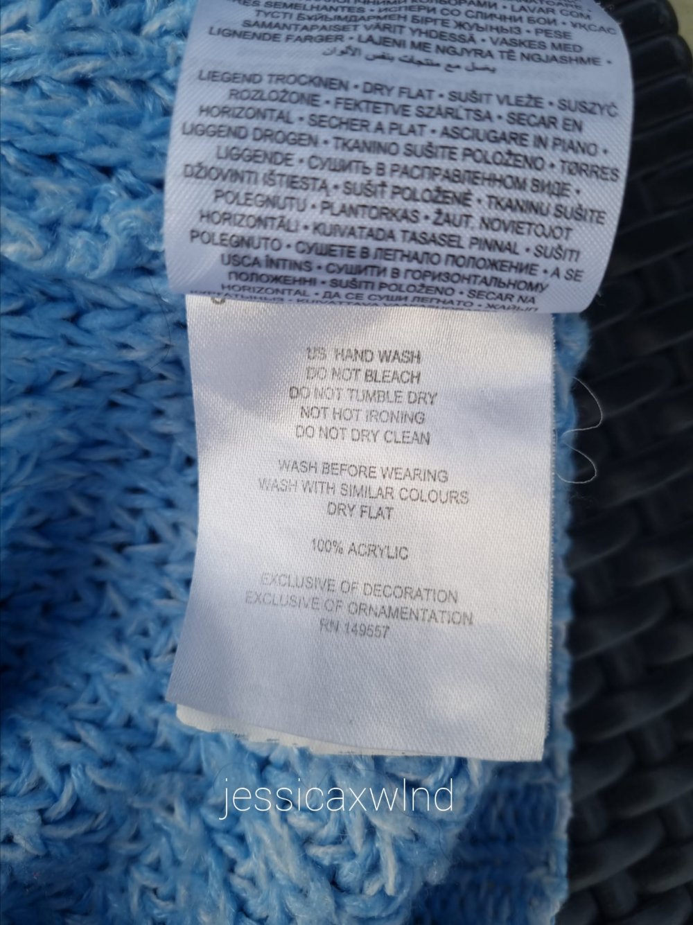 Strickpullover Balloonärmel Oversize Hellblau