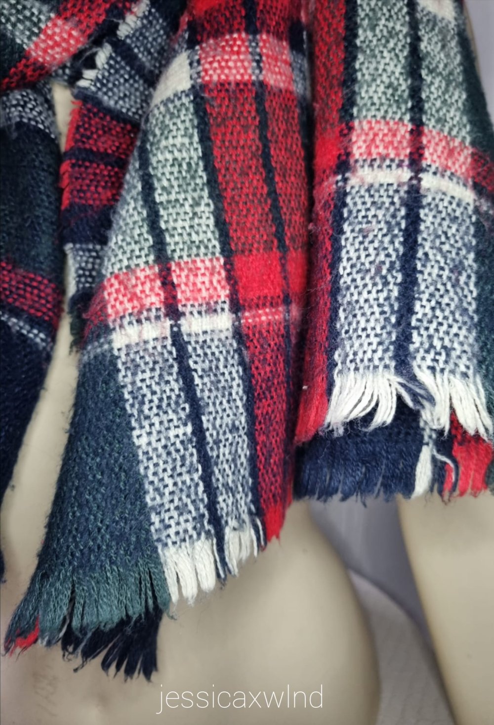 Fransen Schal Kariert Karomuster