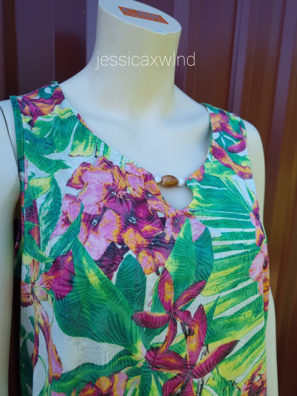 Tanktop Floral Blumen Palmen