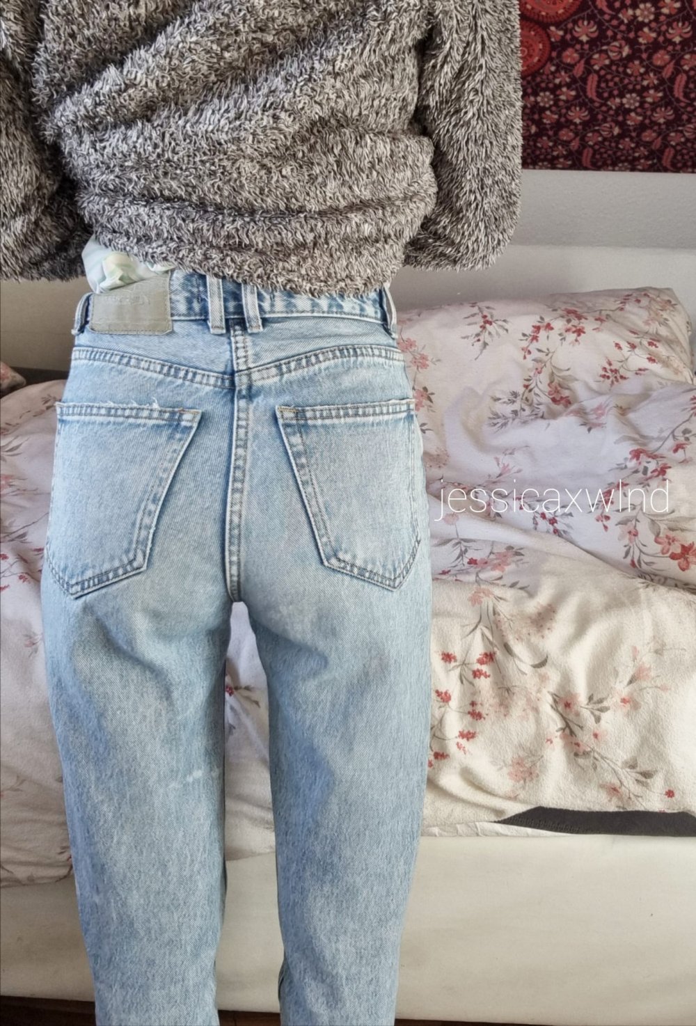 Pull&Bear Mom Relaxed Fit - mottled light blue