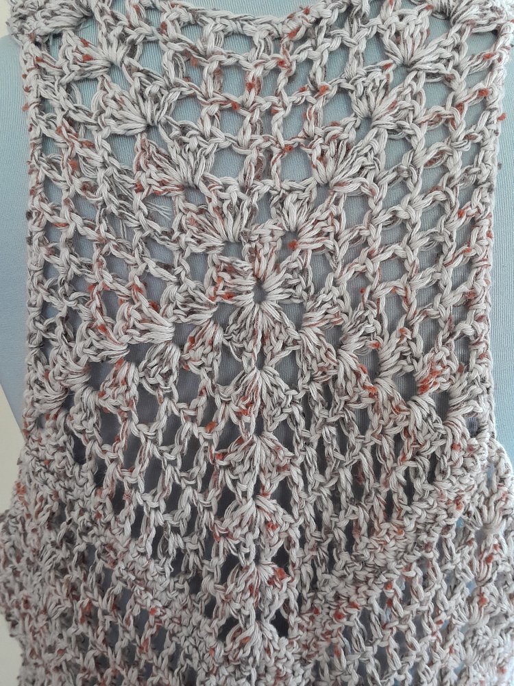 Ausgefallene, einzigartige Hippie Häkelweste, Gr.36/38