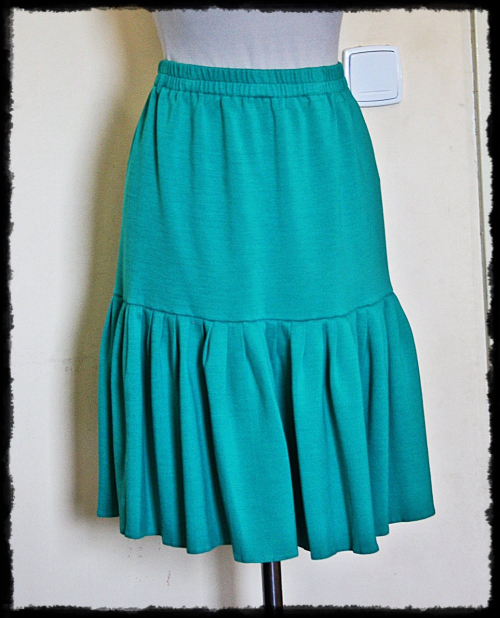 Wunderschöner High Waist Vintagerock in Seegrün, Gr.S