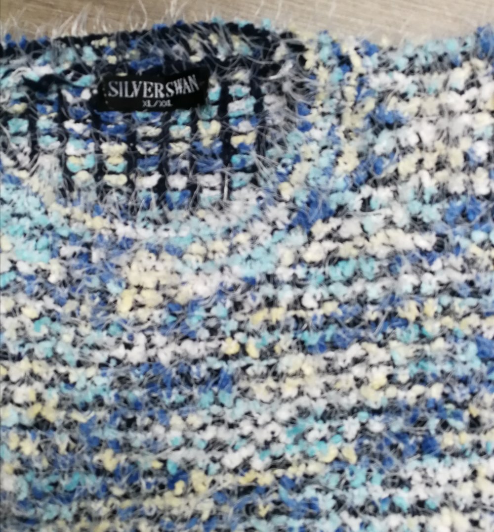 Pullover Wuschelpullover Kuschel Strickpulli Happy Farben Silverswan XL/XXL Unisize Oversize 