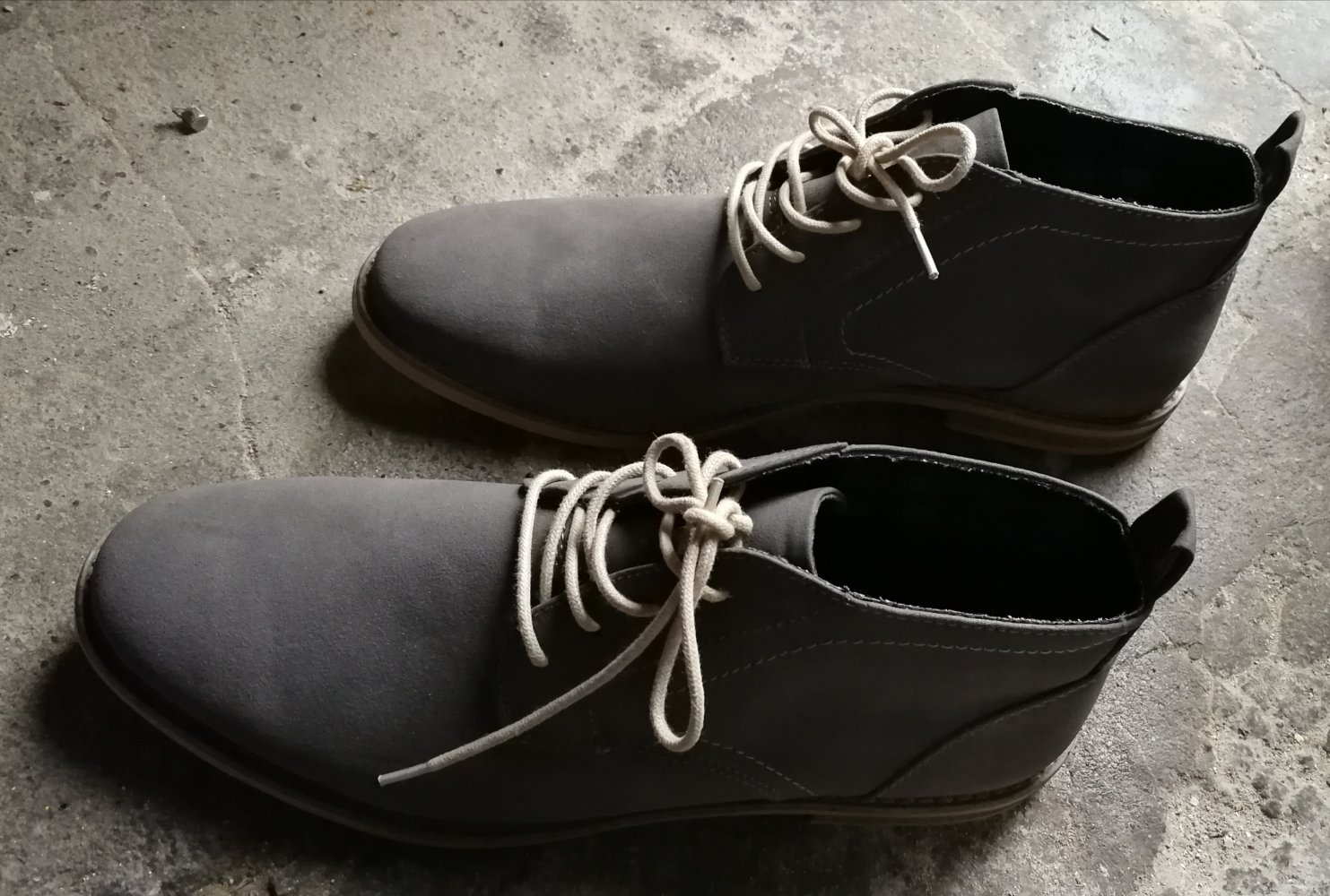 Graue Herrenschuhe WalkX Gr.45 Wildlederimitat NEU schön Multistyle