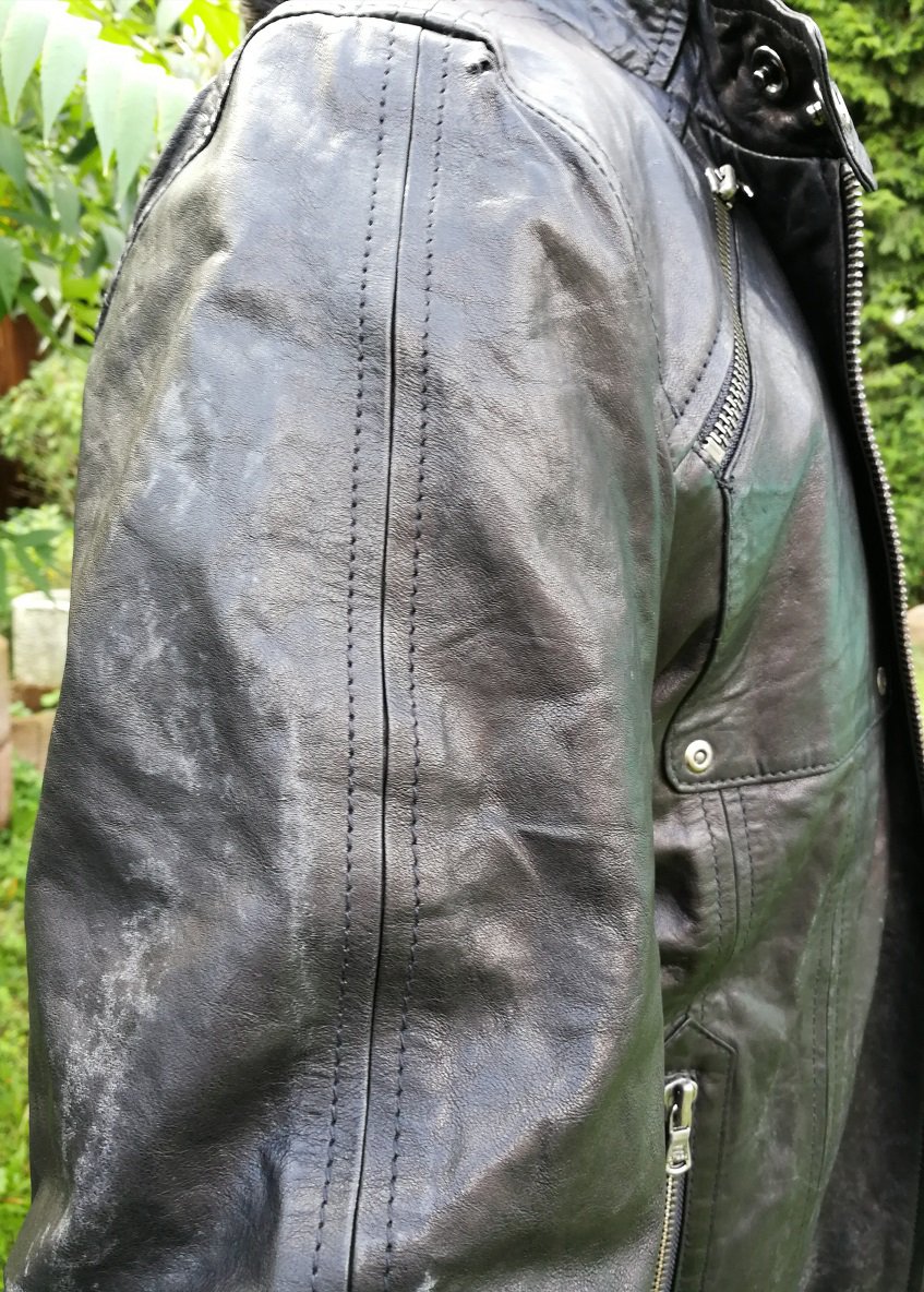 Kapraun/Offset Lederjacke Gr. 50 neue schwarze Bikerjacke Edelleder! Unisex