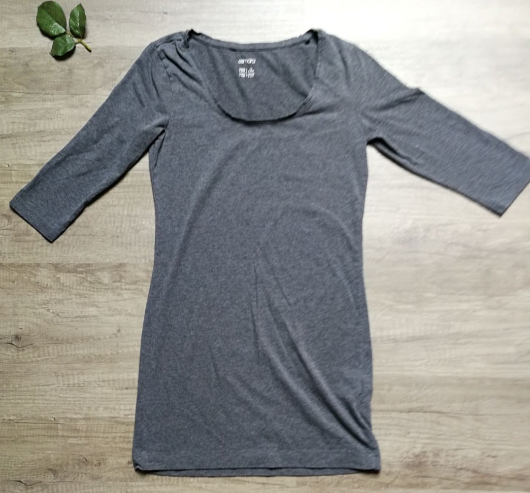 Longsleeve Langarm Shirt Minikleid Esmara Basic Grau 36/38 Leggingsshirt Langes Shirt Stretch