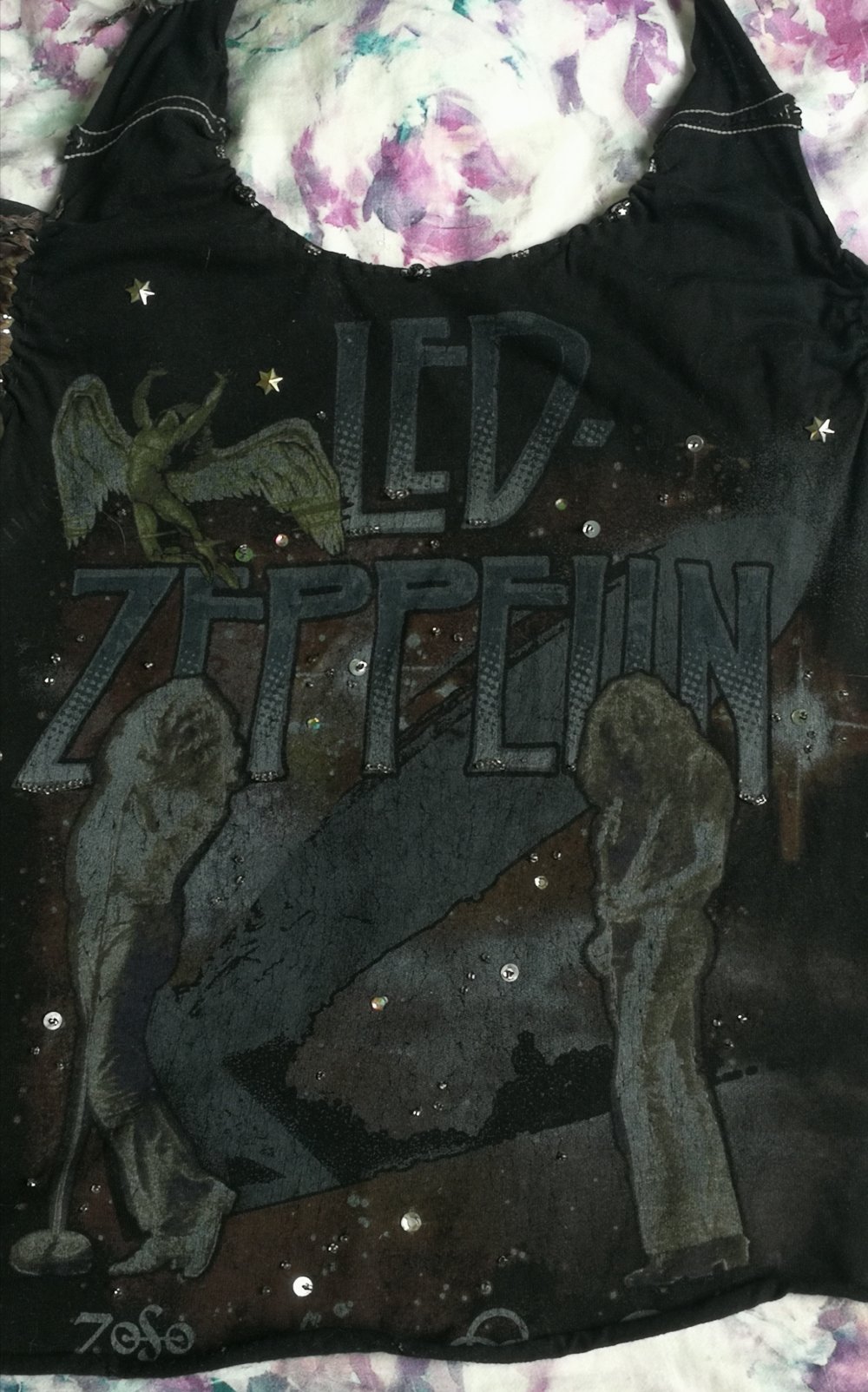 Led Zeppelin Neckholder-Top! Custom-Bandshirt Unisize US Rockchick Fashion!