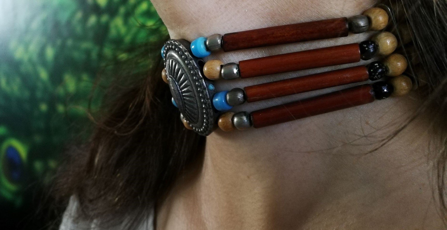 Choker Halskette Choker Indianerchoker Indianerschmuck Designerschmuck 90er Vintage Türkis unisex 