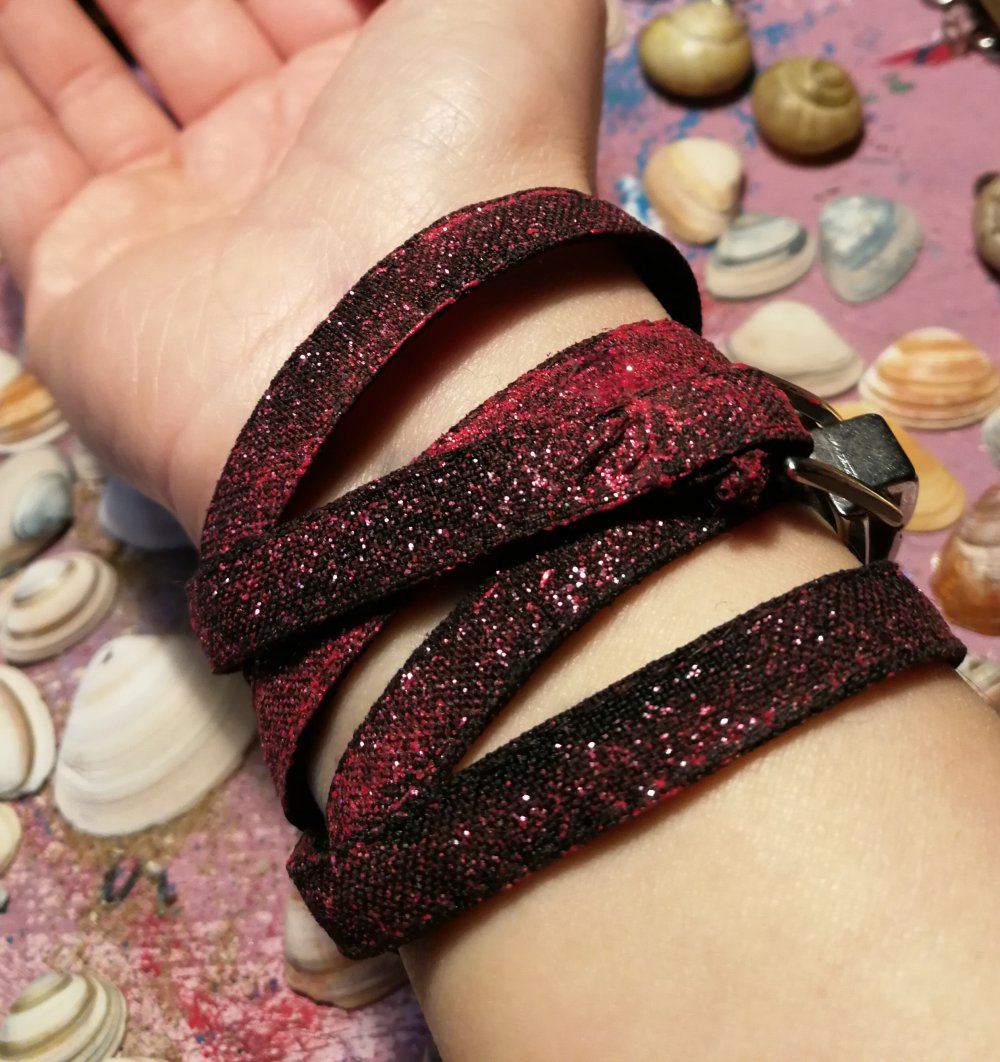 Armband Wickelband Glitzer Glamour Galaxy Designerschmuck! Unisex vegan
