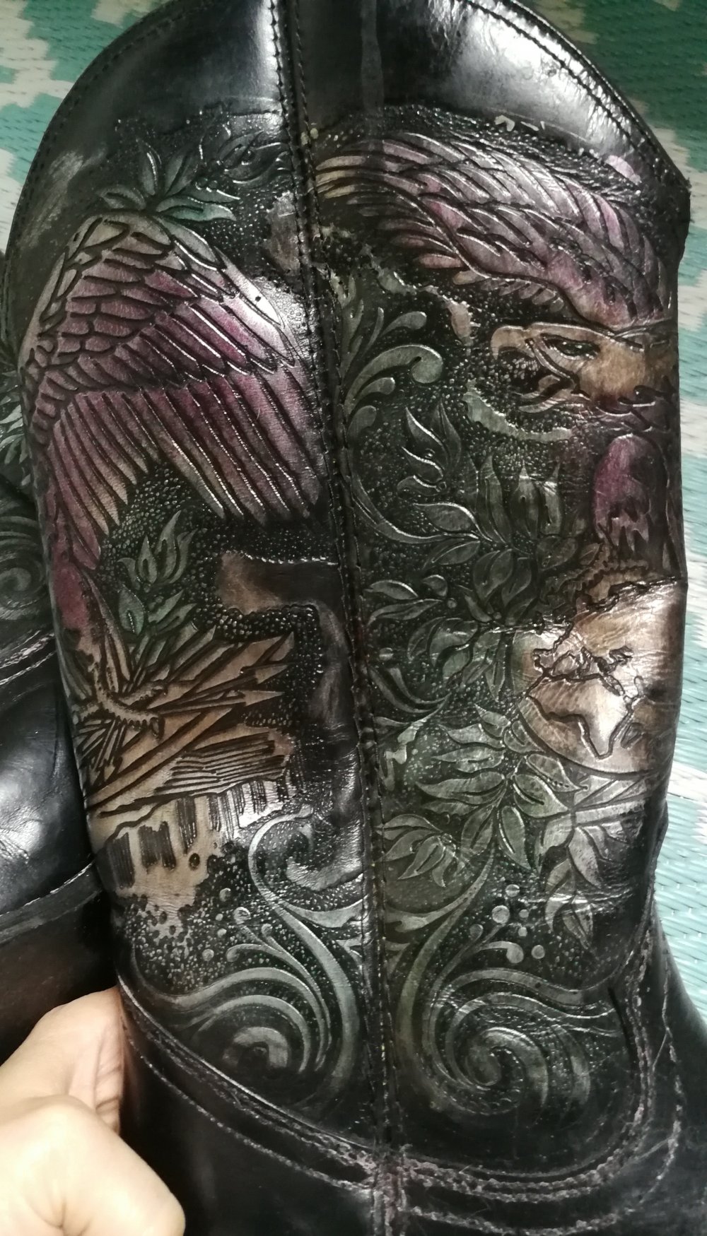 Cowboystiefel 80er True Vintage! Kult Rarität irres Design Adler Schimmer Style