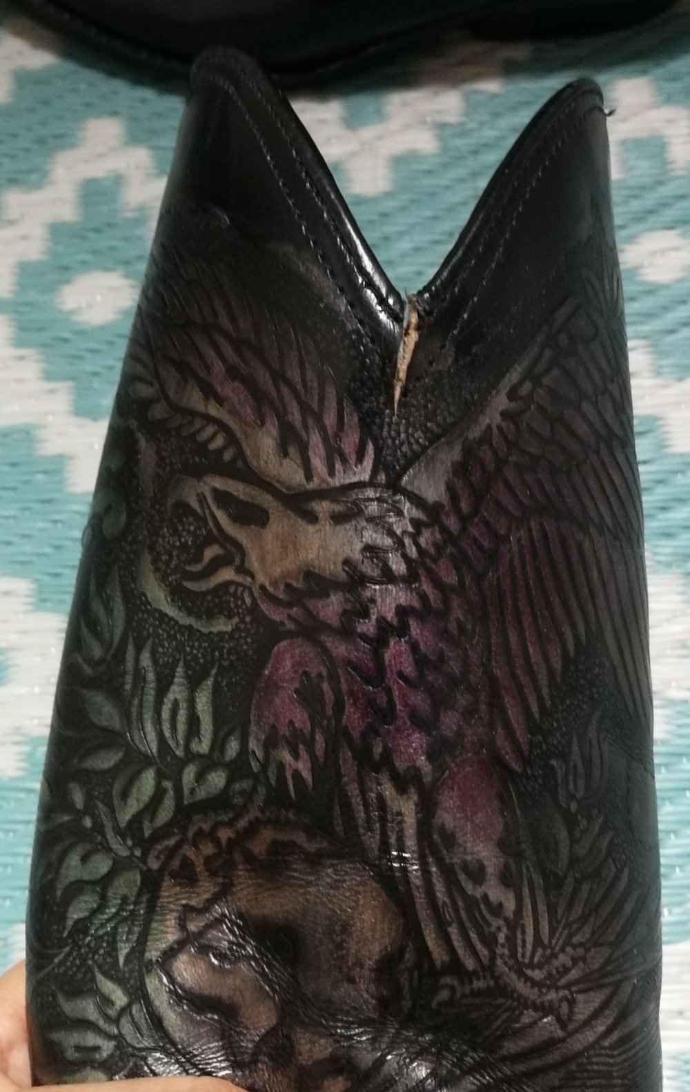 Cowboystiefel 80er True Vintage! Kult Rarität irres Design Adler Schimmer Style