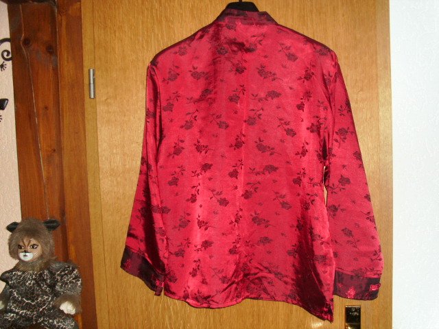 Bluse von TCM, rot im Asia Style, Gr. 42/44