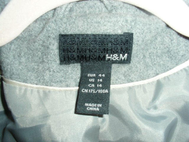 Kurzmantel von H&M, hellgrau, Gr. 40/42