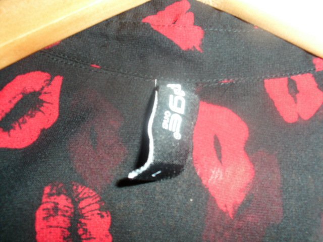 Bluse von Page One, schwarz mit Motiven, Gr. 40/42