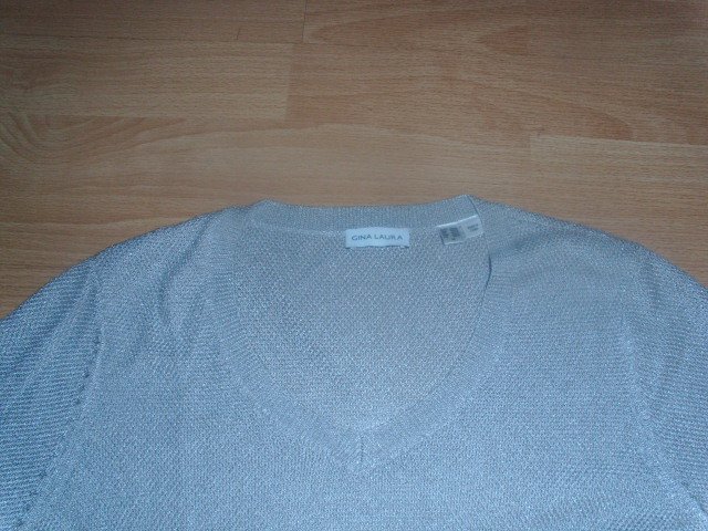 Feines Strickshirt von Gina Laura, silbergrau, Gr. 40/42