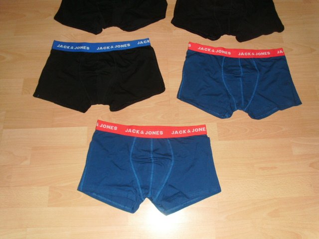 5 Boxershorts von Jack & Jones, schwarz + blau, Gr. L OVP