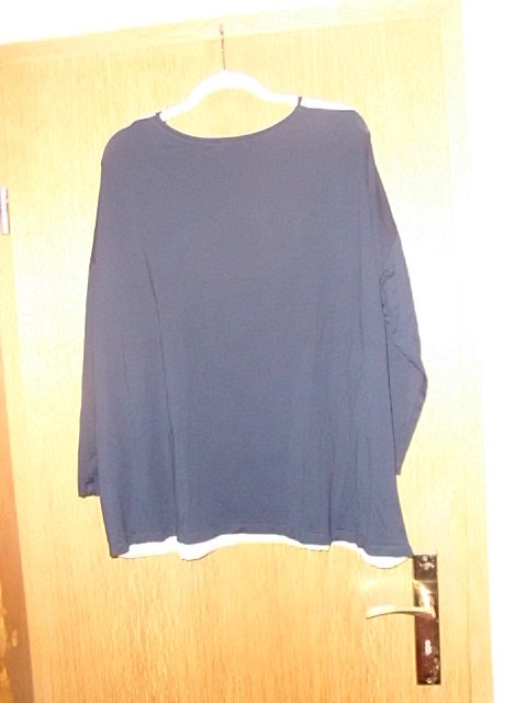 Langarmshirt von Gina Laura, schwarz mit Motiv, Gr. 50/52