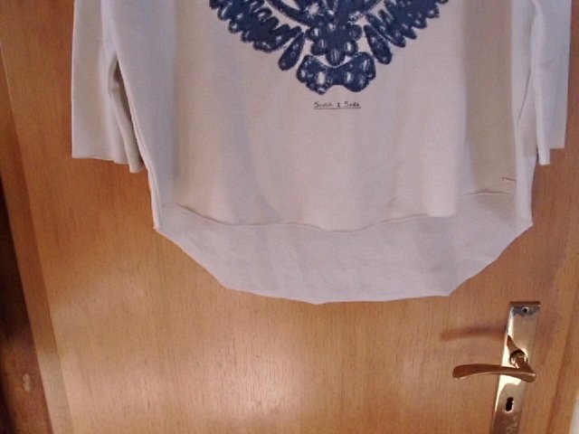 Langarmshirt von Scotch & Soda, creme mit Motiv, Gr. 44/46