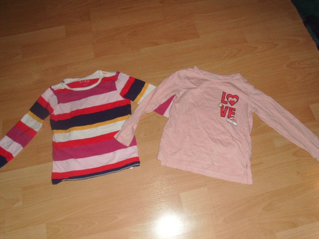 10 Mädchen Langarmshirts, mit Motiven, Gr. 110/116 + Zugabe