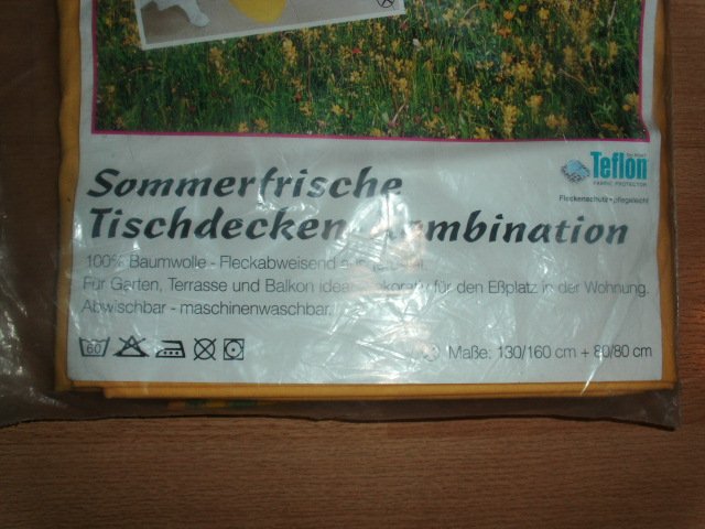 Tischdecken Kombination, gelb-bunt, 130x160 und 80x80 cm OVP