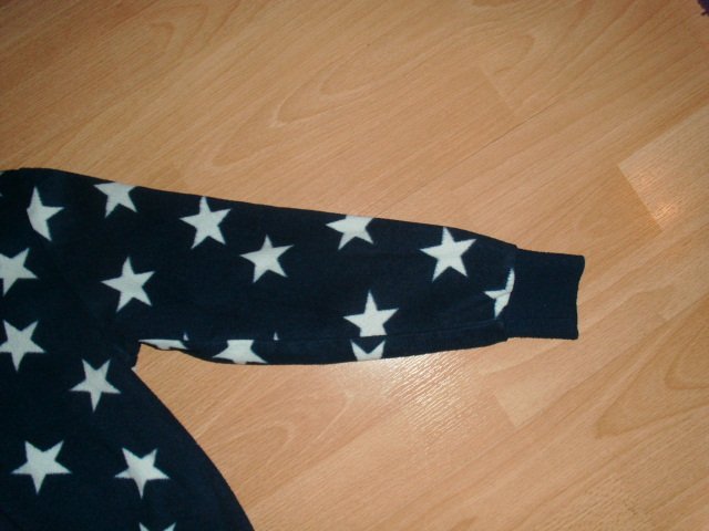 Fleecehoodie von H&M, dunkelblau mit Sternen, Gr. 122/128