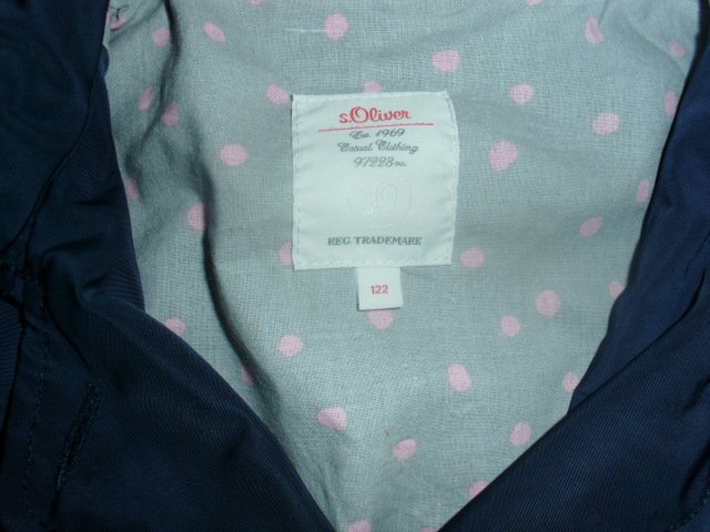 Softshelljacke von s´Oliver, dunkelblau mit Kapuze, Gr. 122