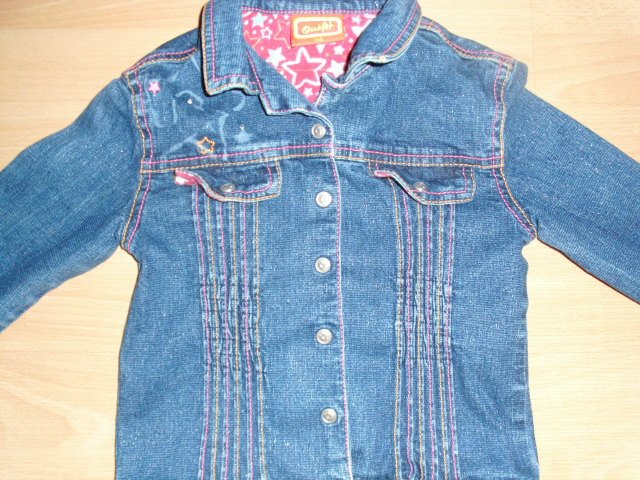 Jeansjacke von Outfit, blau mit Motiven, Gr. 110