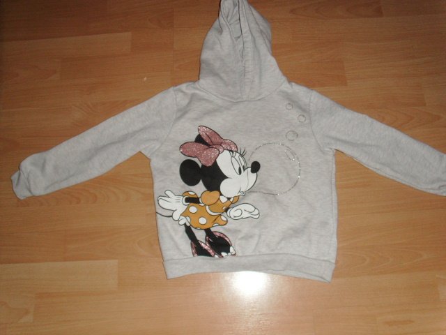 Hoodie von H&M, hellgrau mit Minnie Maus, Gr. 134