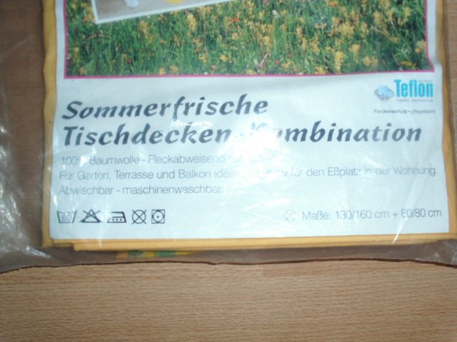 Tischdecken Kombination, gelb-bunt, 130x160 und 80x80 cm OVP