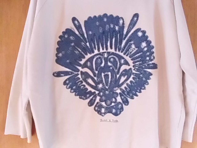 Langarmshirt von Scotch & Soda, creme mit Motiv, Gr. 44/46