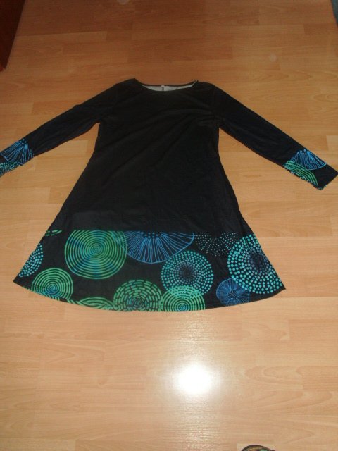 Shirtkleid, dunkelblau mit Motiv, Gr. 40/42