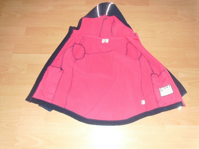 Softshelljacke von Topolino, blau mit Kapuze, Gr. 128