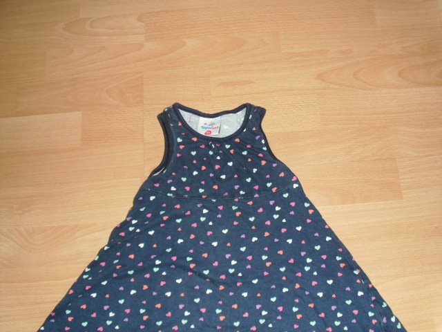 Kleid von Topolino, dunkelblau mit Herzen, Gr. 104