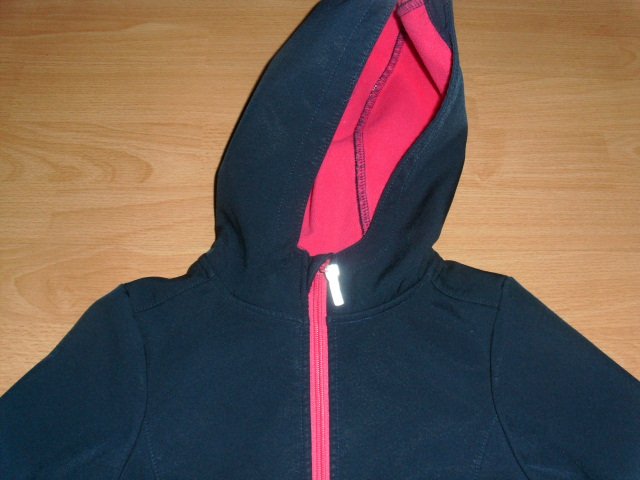 Softshelljacke von Topolino, blau mit Kapuze, Gr. 128