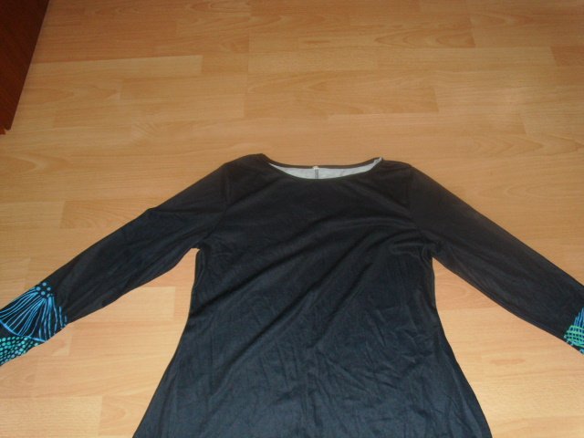 Shirtkleid, dunkelblau mit Motiv, Gr. 40/42