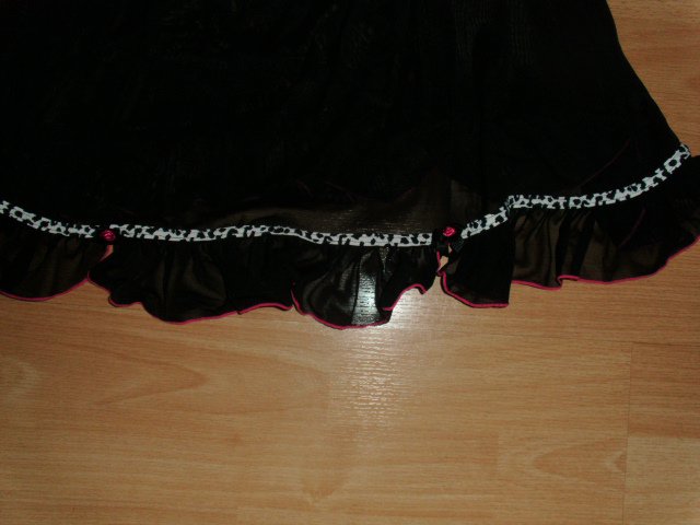 Negligé von Censored, schwarz, mit Leomuster, Gr. 38/40