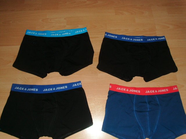 5 Boxershorts von Jack & Jones, schwarz + blau, Gr. L OVP