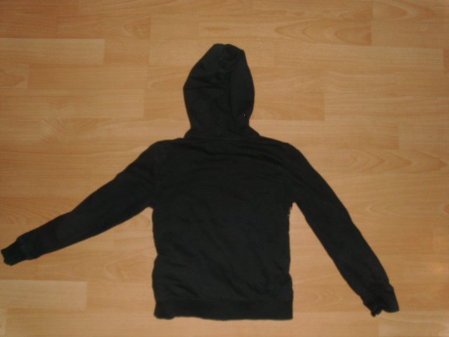 Sweatjacke von Desigual, grau-bunt mit Kapuze, Gr. 122/128