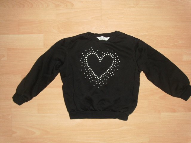 Sweatshirt von H&M, schwarz mit Motiv, Gr. 122