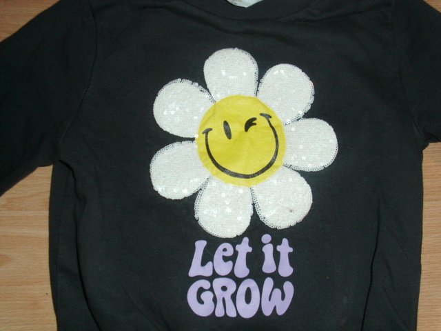 Sweatshirt von H&M, dunkelgrau mit Motiv, Gr. 122/128