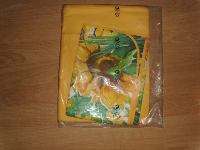 Tischdecken Kombination, gelb-bunt, 130x160 und 80x80 cm OVP